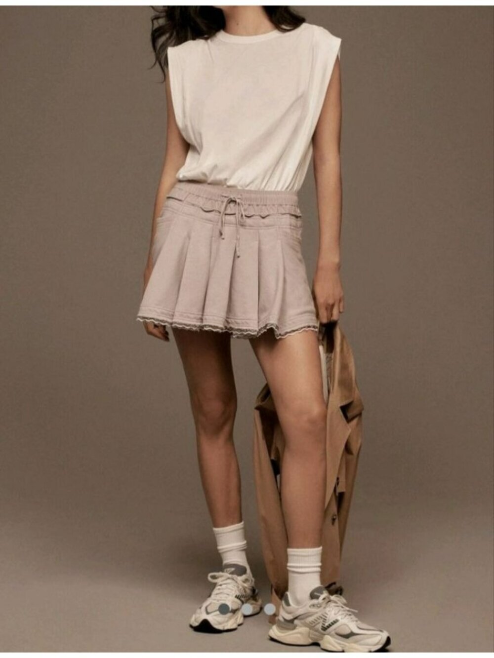 Anthropologie Daily Practice Goal Line Twofer Mini Dress Pockets Size M